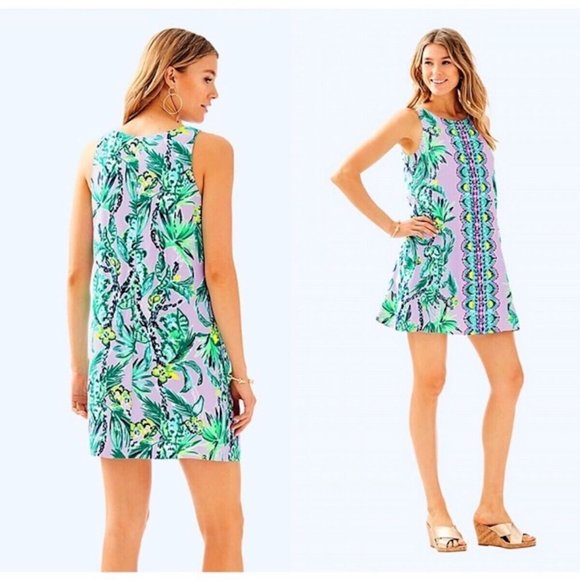 NWT Lilly Pulitzer Jackie Shift in Light Lilac It's Impawsible - Picture 2 of 3